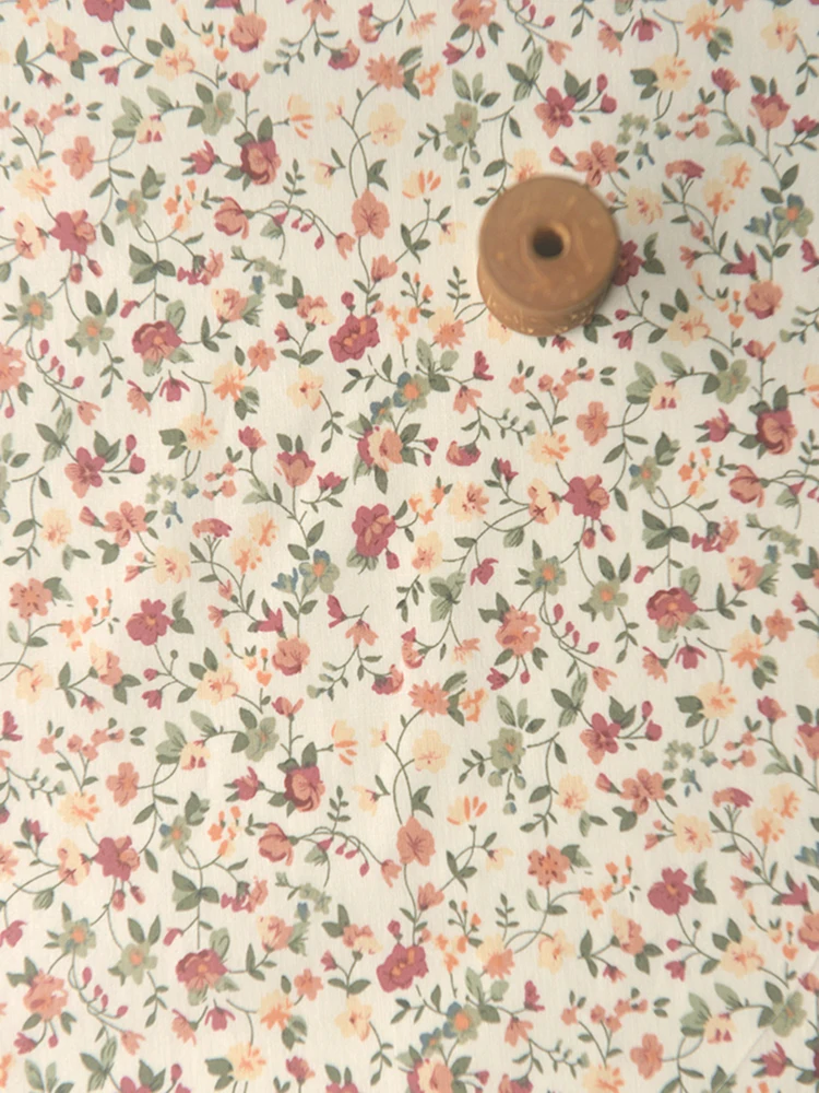 Autumn DIY Apparel Shirts Dresses Tablecloth Handmade Fabric Flower Twig Leaves Patterned Cotton 140x50cm