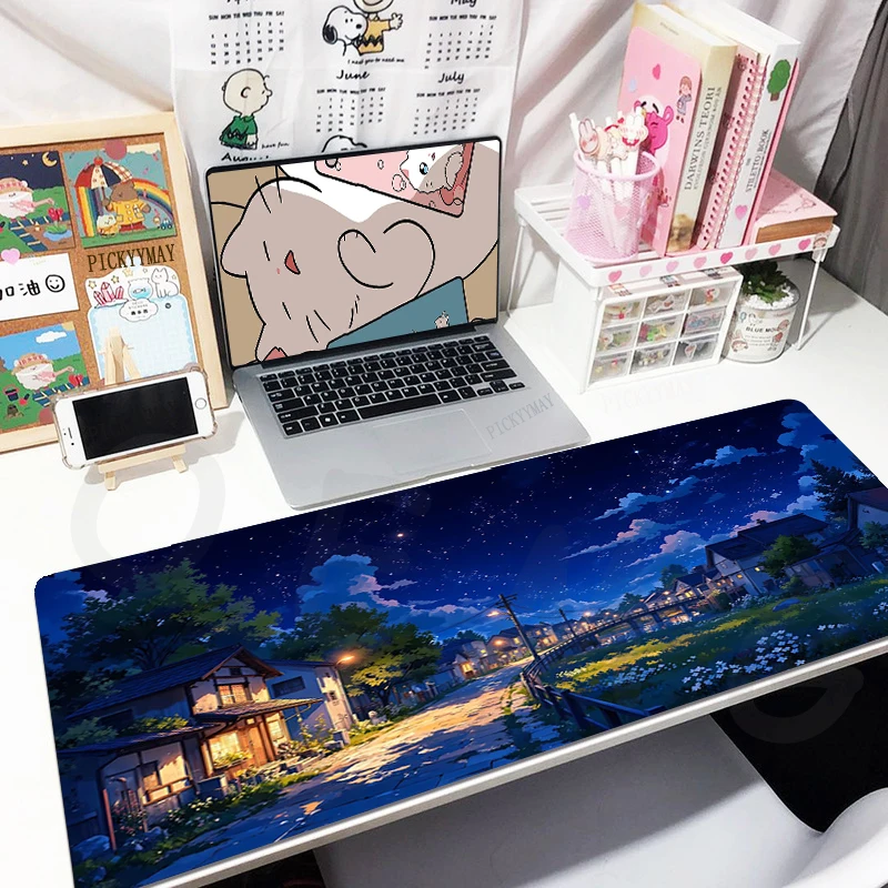 Landscape Pads Gaming Mousepad Gamer Mouse Mat Keyboard Mats Rubber Desk Pad Mousepads XXL Waterproof For Computer_voghion.com