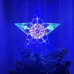 15cm LED Christmas Tree Top Star Light Decoration for Festive Home and Party Ambiance (Dot Colorful)