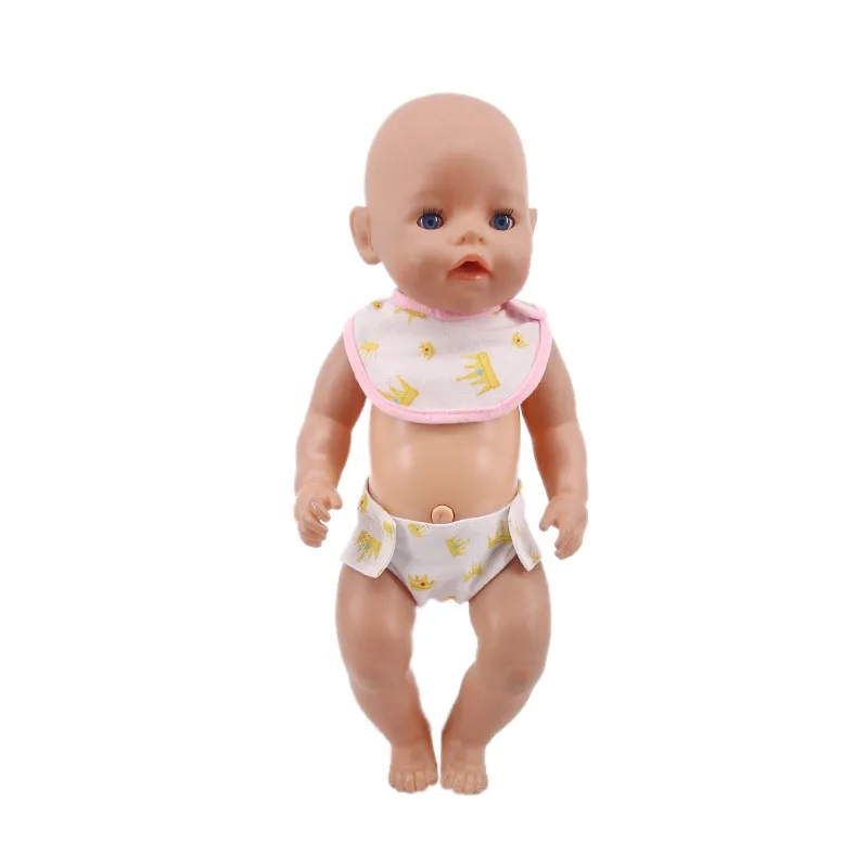 Cute Print Pop Burp Cloth Bibs For 18Inch American&43Cm Reborn Baby Doll Clothes Accessories Our Generation Girl's Toys Gift 6