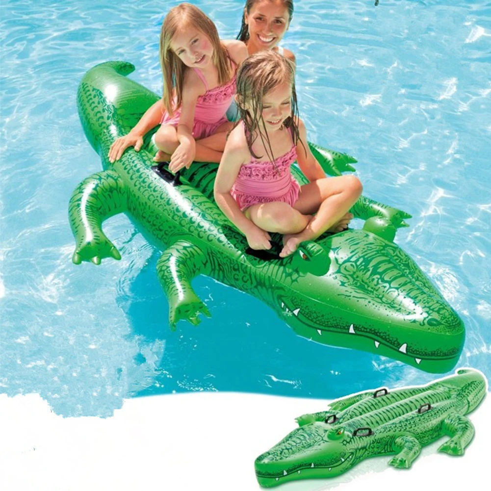 

Summer Inflatable Swimming Pool Water Toy Crocodile Water Ride Summer Pool Beach Floating Alligator Seat for Kids Adult Gift