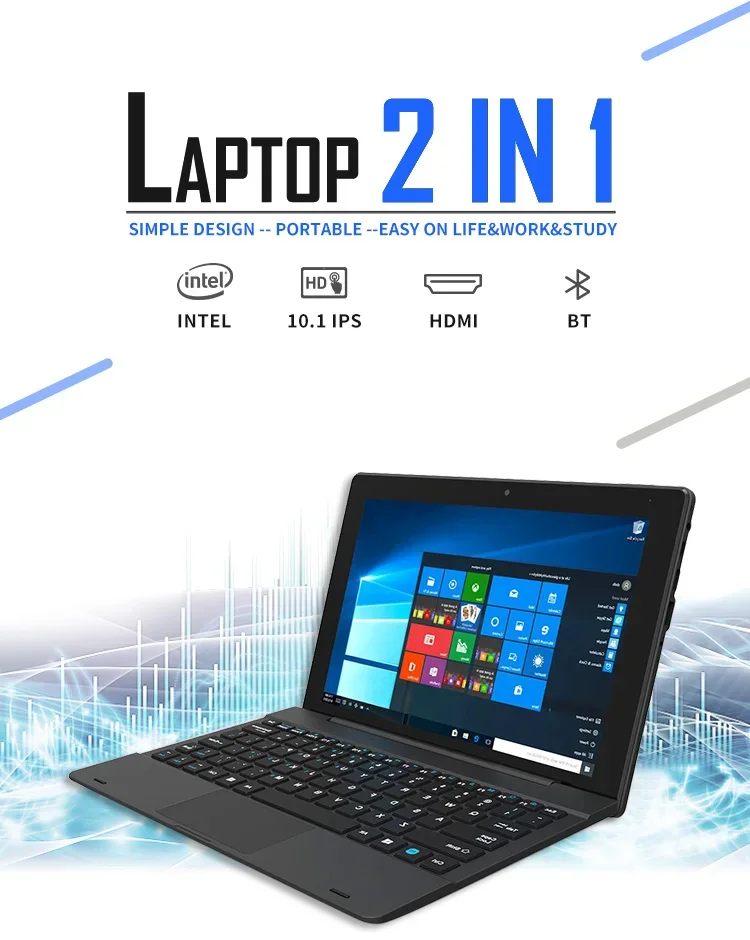 10.1-inch Windows 10 Tablet - 32 Bit, 2GB RAM, 32GB Storage, 2-in-1 Mini PC with USB 3.0, HDMI, Dual Cameras, 6000mAh Battery Description Image.This Product Can Be Found With The Tag Names Computer Office, Tablets, Windows