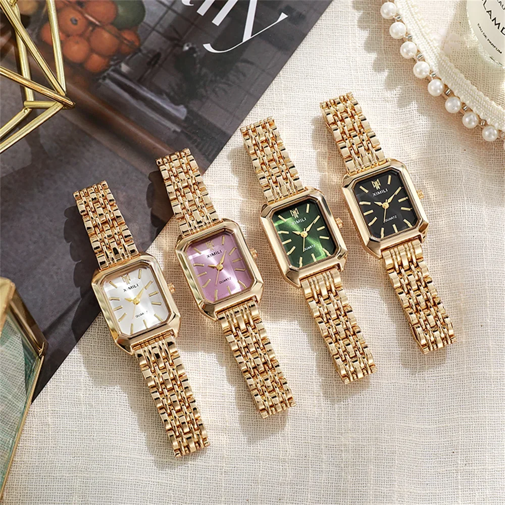 Womens Quartz Watch 2025 Fashion Minimalist Square Casual Sports Orange Silicone Women Gift