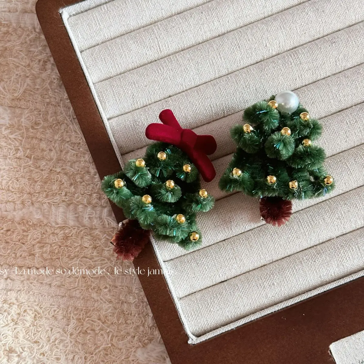 Festive Atmosphere Christmas Twist Stick Christmas Tree Hairpin Retro Handmade Duck Bill Clip Side Clip Hair Accessories New