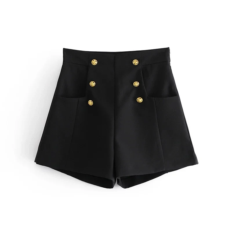 Indie Solid Casual Fashion Wide Leg Shorts 2024 New Women Sexy Black Shorts Simple Style Spring All-Match Hight Waist Shorts