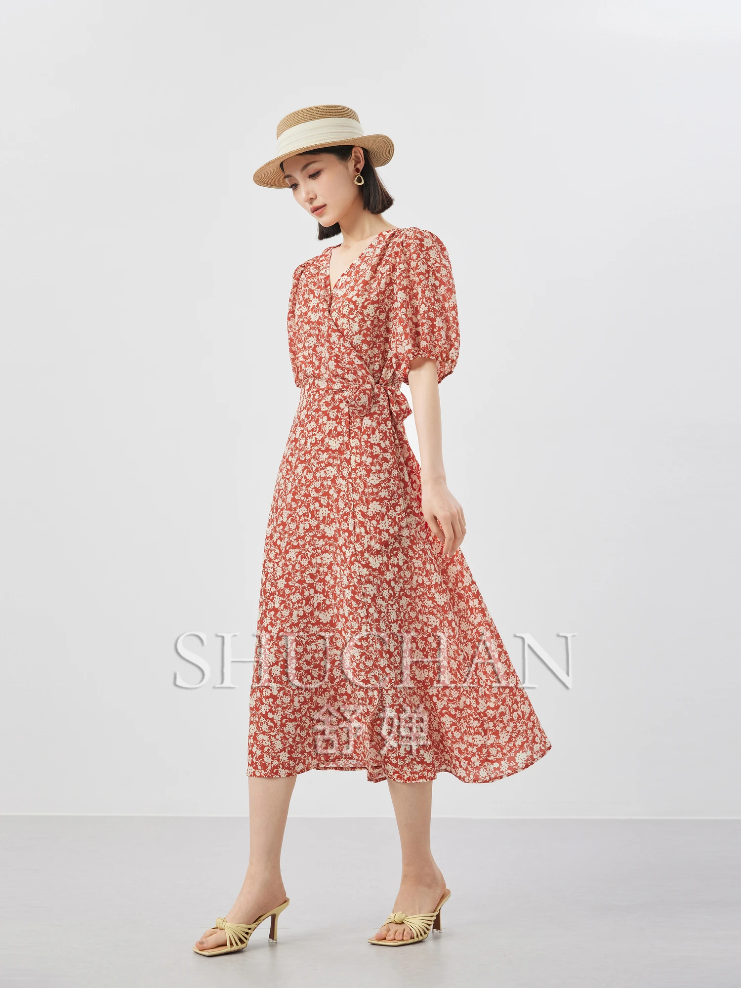 

lace-up print 2024 summer dress women natural silk birthday dress for women vestido largo elegante para fiesta