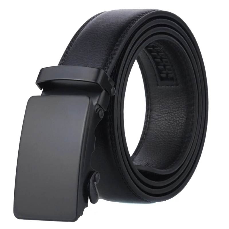 

Men's Automatic Buckle Belt 14 Lines All Black Simple Atmosphere Business Wholesale Automatic Belt