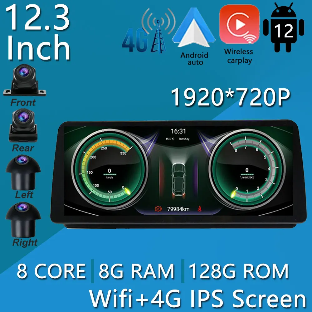 

Для BMW 3 серии E90 E91 E92 idrive Система Android 12 IPS экран 12,3 дюйма AHD 4G LTE беспроводной Carplay Android проигрыватель для авто