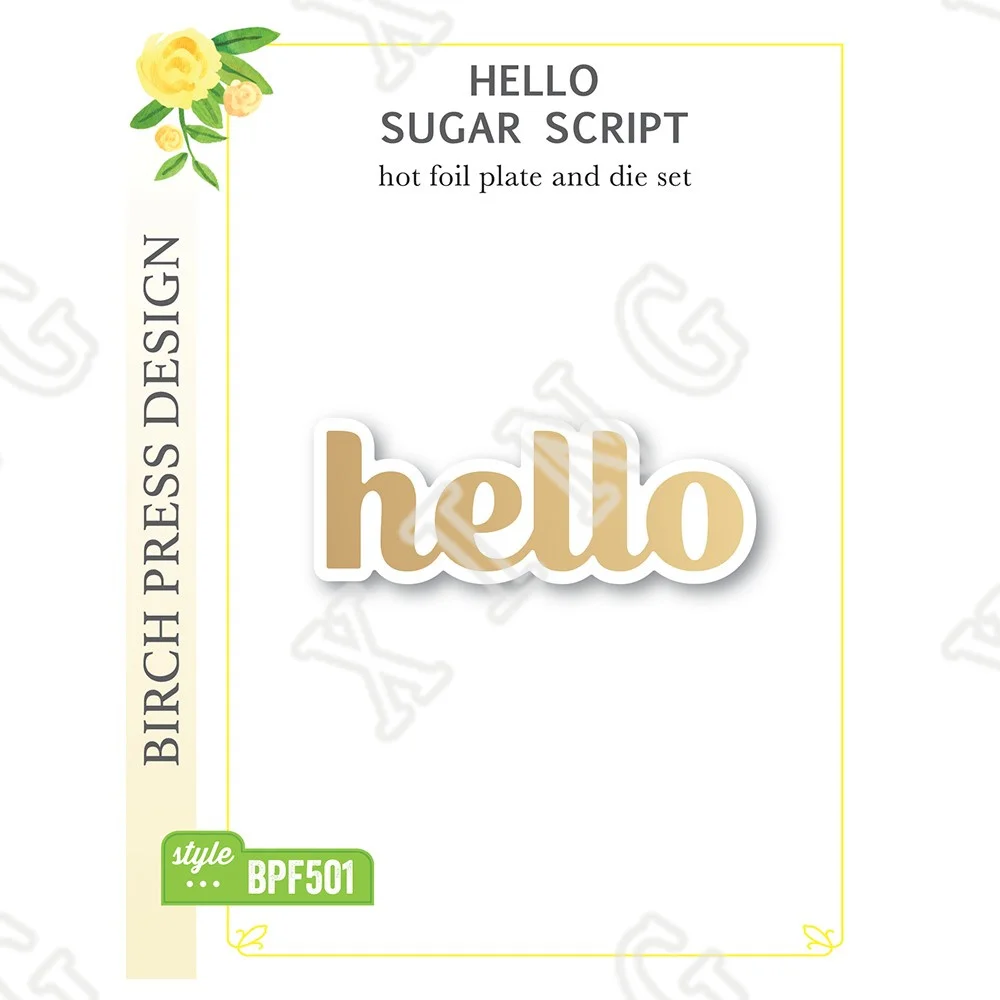 

2022 Scrapbook Diary Decoration Embossing Template Hello Sugar Script Hot Foil Plate and Die Set Diy Greeting Card Handmade Mold