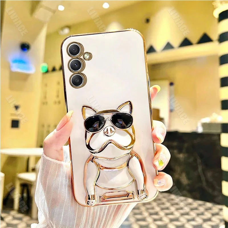 Étui de support de placage Bulldog pour lunettes de soleil pour Samsung Galaxy A05 A05S A14 A54 A04 A34 A24 M14 4G 5G_voghion.com
