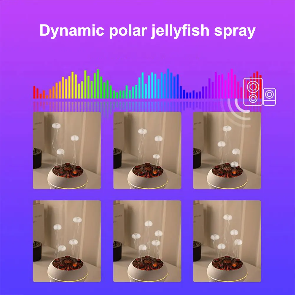Dynamic Jellyfish Cool Mist Humidifier Remote Control Air Diffuser Humidifier with Colorful Night Lights for Home Bedroom Office 6