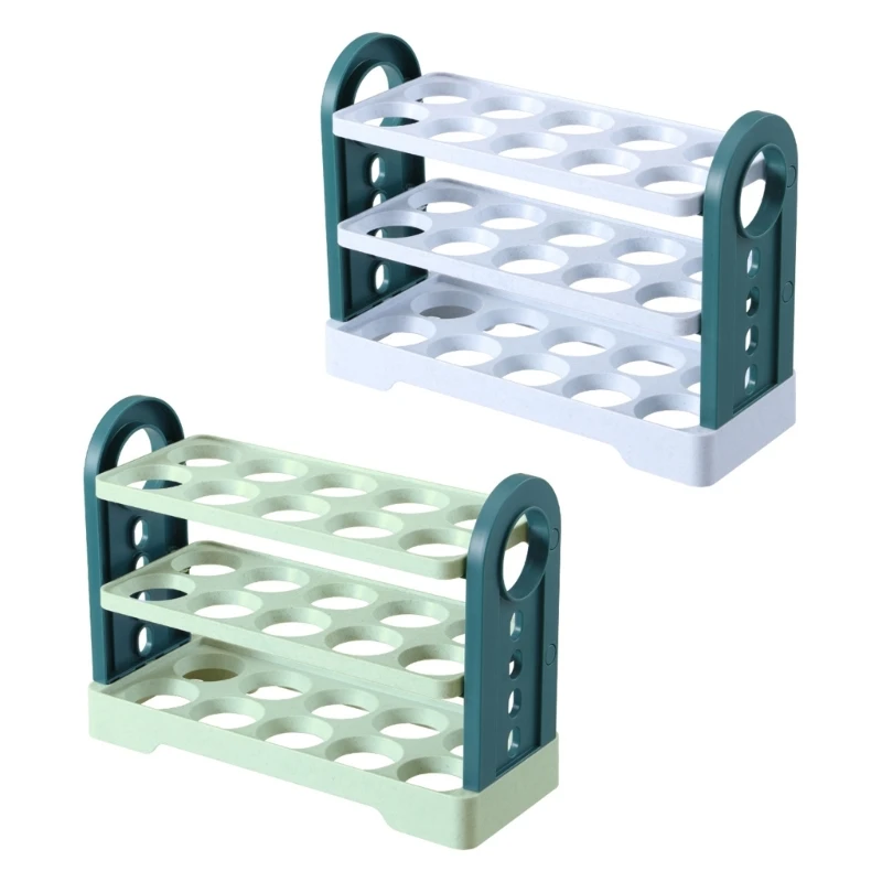 

Подставка для яиц для холодильника, 3-слойная откидная подставка для яиц, контейнер для хранения яиц, штабелируемый органайзер в