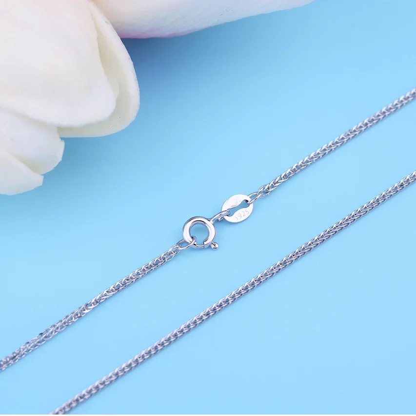 925 Sterling Chain 40cm-60cm Box Chain Necklace for Women Girls Kids Children Jewelry sterling chain necklace