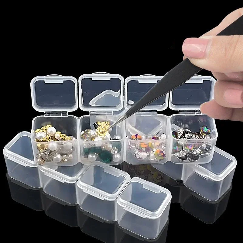 28/56 Grid DIY diamond nail art storage box Clear Rhinestones