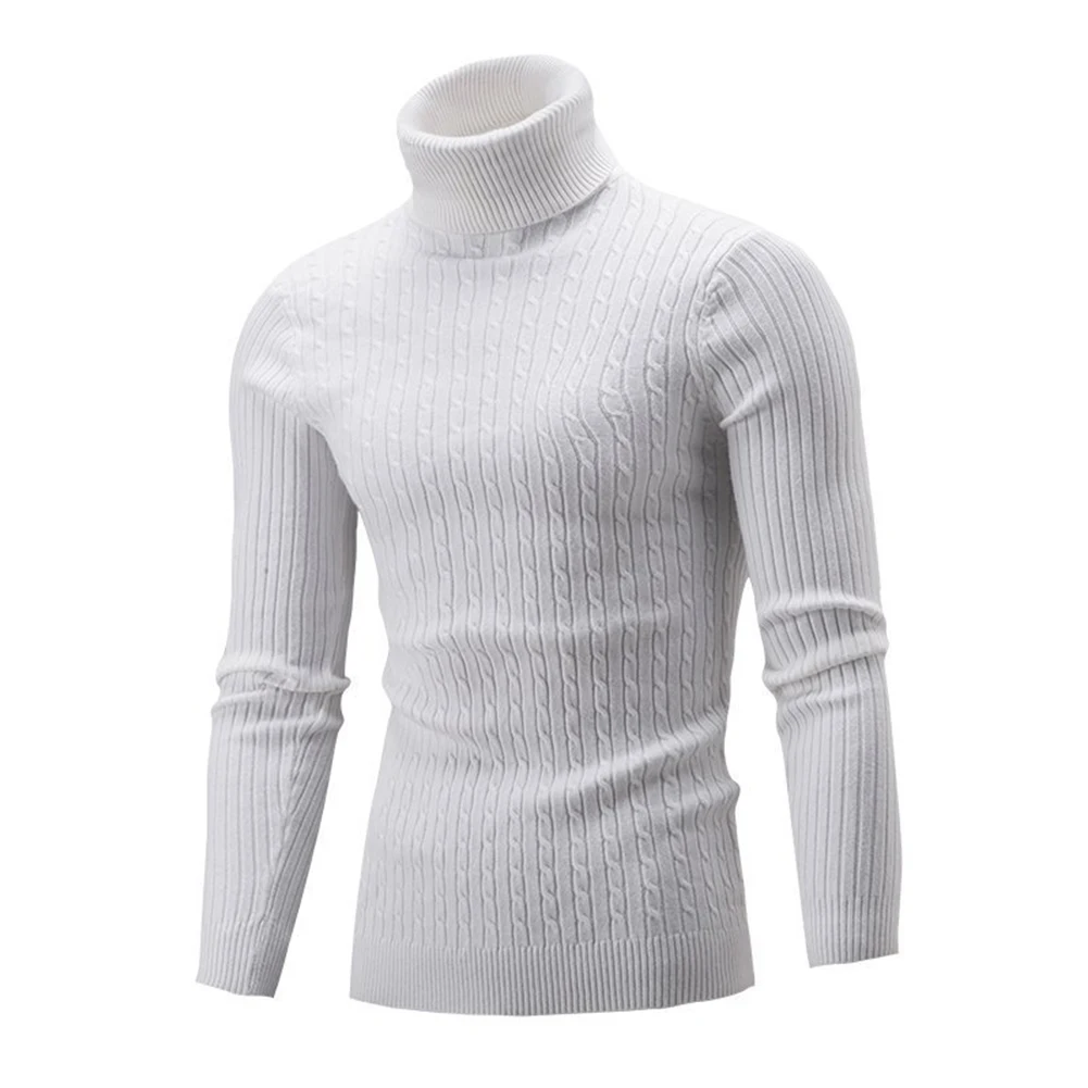 

Autumn Winter Men's Casual Slim Turtleneck Knitted Pullovers Warm Long Sleeve Sweater Tops Knitwear Plus Size Men Clothes