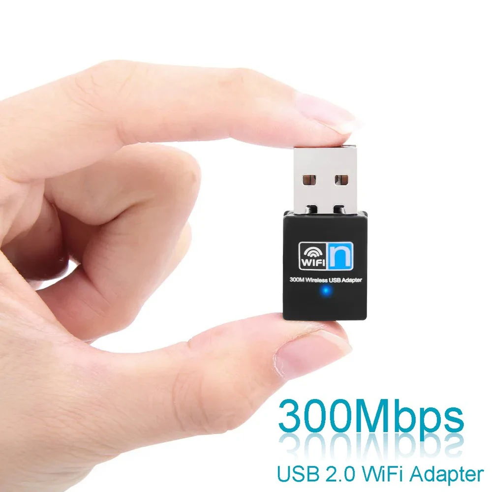Scheda Di Rete Wireless 300Mbps Adattatore Wifi Usb Adattatore Wi-Fi 2.4G Scheda Lan Wifi Dongle Usb2.0 Wifi Per Laptop Windows 7 8 10 11