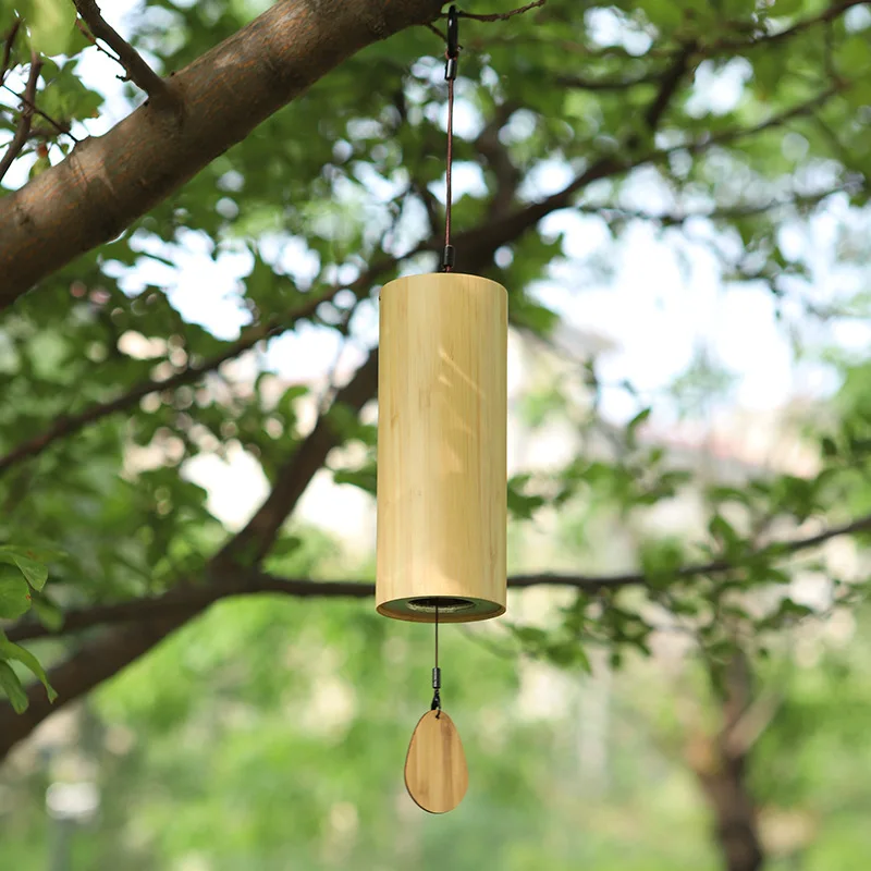 Wind Chimes Bamboo Chord Handmade Musical Outdoor Bell Sound Healing Gifts 1 Set bamboo wind chimes