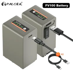 NP-FV100 NP FV100 Battery with Type-C Input for Sony HDR-CX700E PJ50E 260E NP-FV30 NP-FV50 NP-FV70 FV90 FV120 NEX VG20E VG30E