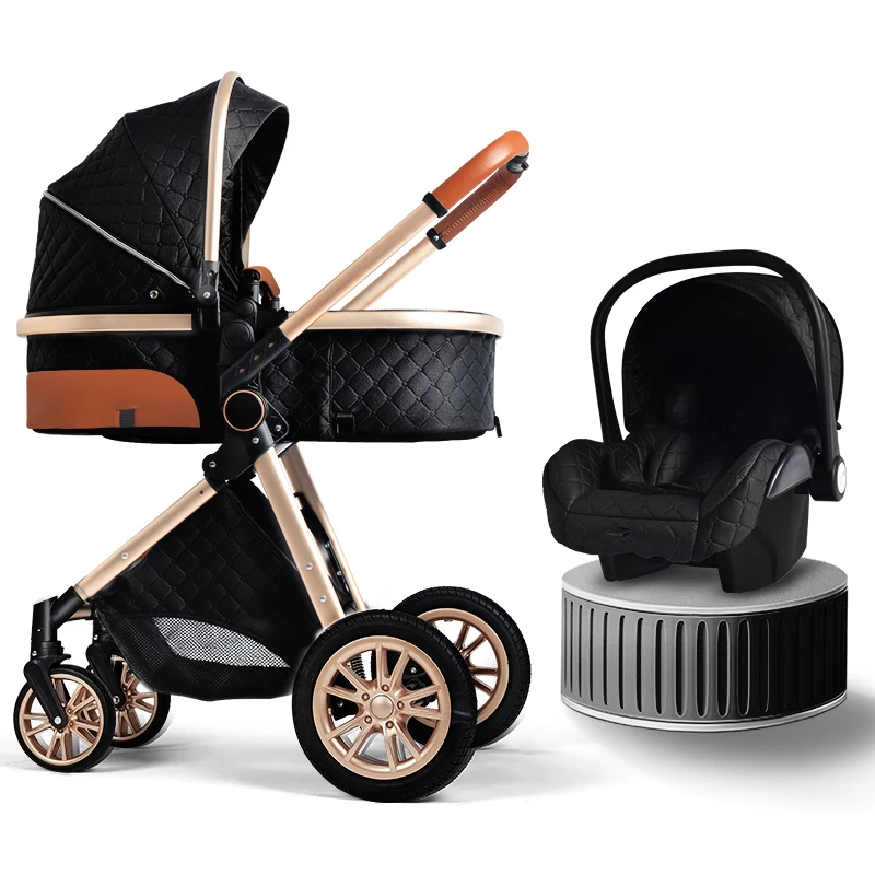 Multi-functional 3 in 1 Baby Stroller High landscape Can Sit Reclining Light Folding Two-way Eggshell design Baby Stroller