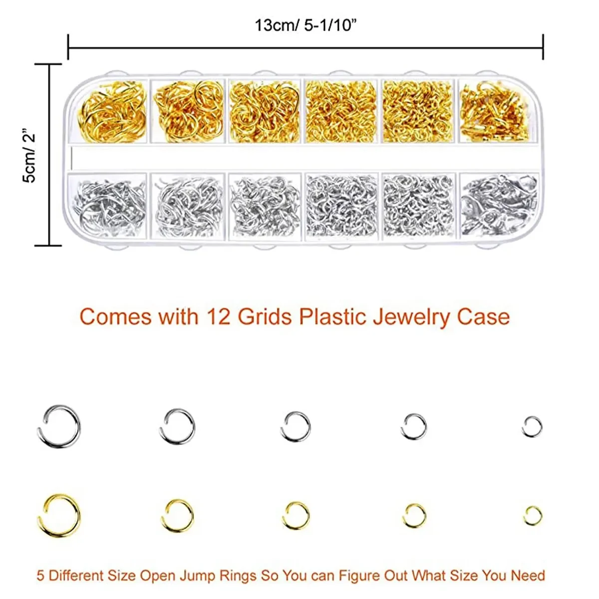 Gold and Silver Jewelry Accessory Kit with Jump Rings, Lobster Clasps, and Pliers