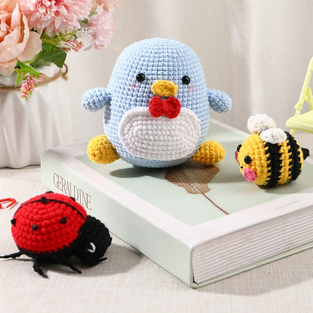 Super Fluffy Friends Crochet Kit for Kids Make a Bunny Penguin