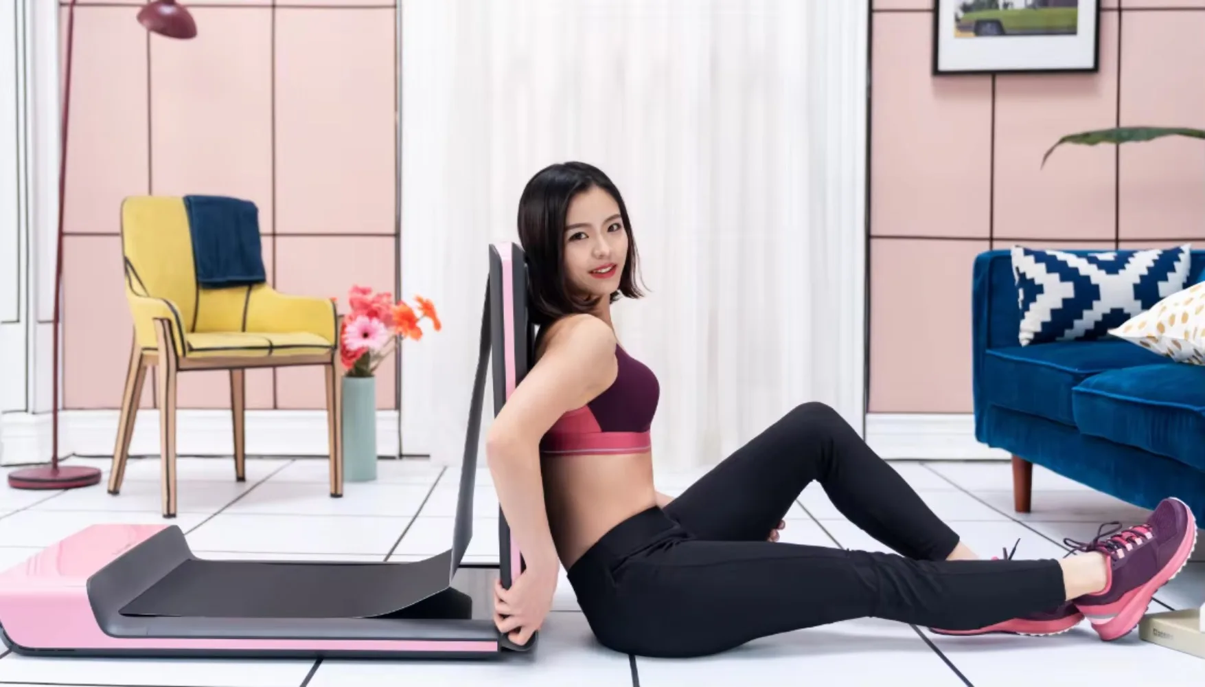 Running Machine,Easy Moving Mini , Fitness Equipment Walking Treadmill with Smart App,Suitable for Home and Gym