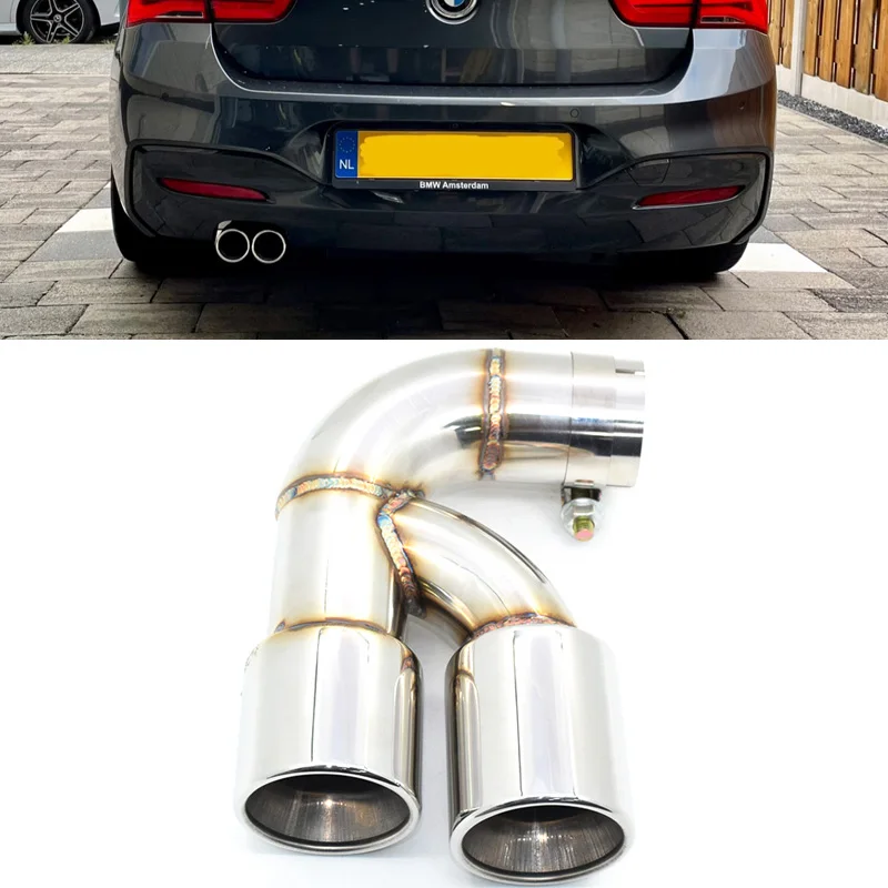 Dual Exhaust Tip For BMW F20 118i 120i 116i 1 Series Stainless Steel Twin Exhaust Pipe Muffler Tip Tailpipe Nozzle 1 PCS exhaust muffler tip