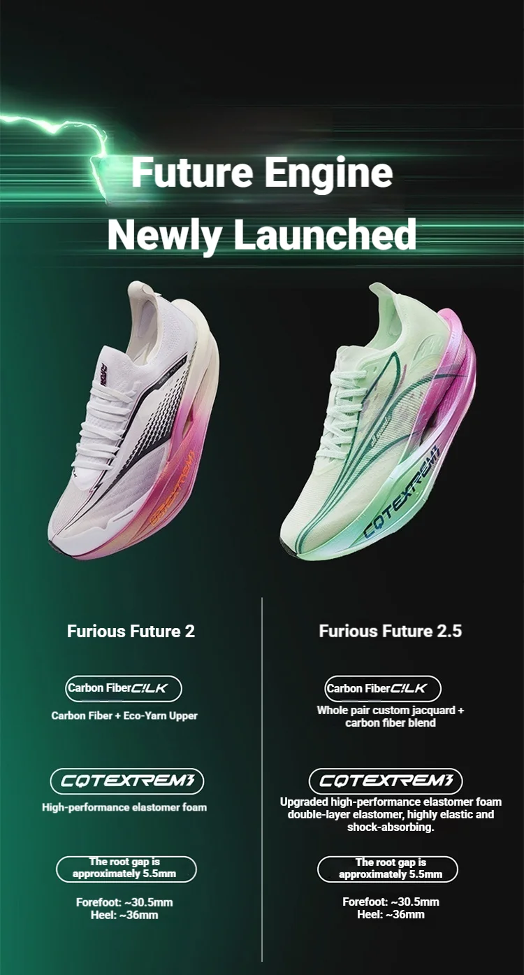 361 Degrees Furious Future 2.5 Running Shoes Marathon Plate Racing Carbon Breathable Durable Cushioned Stable Sneakers 672612228