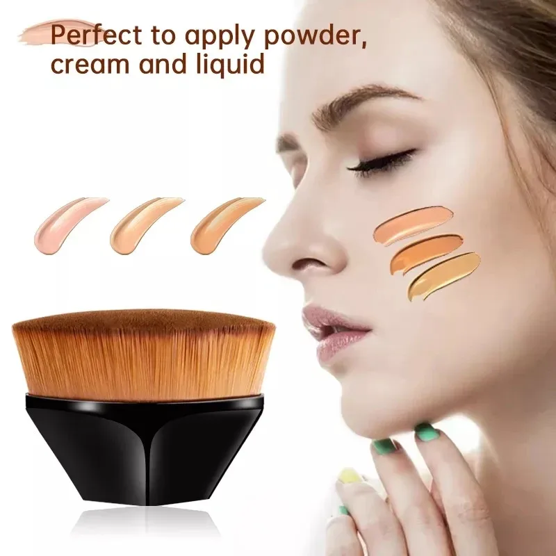 1/2/4/6pcs Makeup Brush Kabuki Flawless Foundation Make-Up Brush, Suitable For Liquid Makeup Brush Set Soft Synthetic Cosmetics