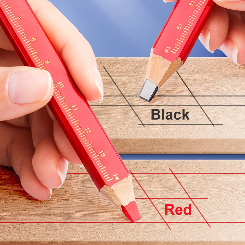 1/5/10pcs carpenter's pencil thick core black pen special marking pen DIY with scale carpenter's tool pen stationery marking pen 4