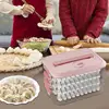 Dumpling Storage Box For Freezer 4 Layers Food Storage Containers With Lid Cookie Storage Containers With Date Timer For Kitchen 4