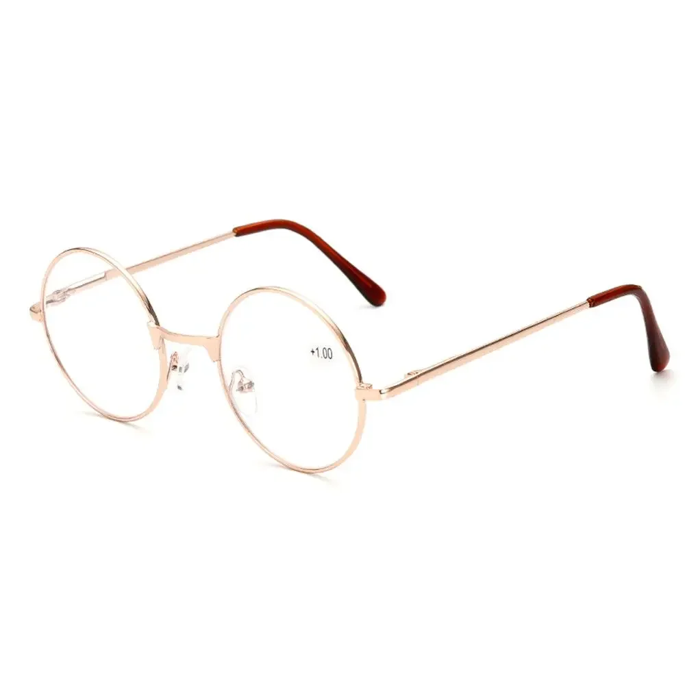 Ultra-Light Round Metal Reading Glasses with Spring Hinges