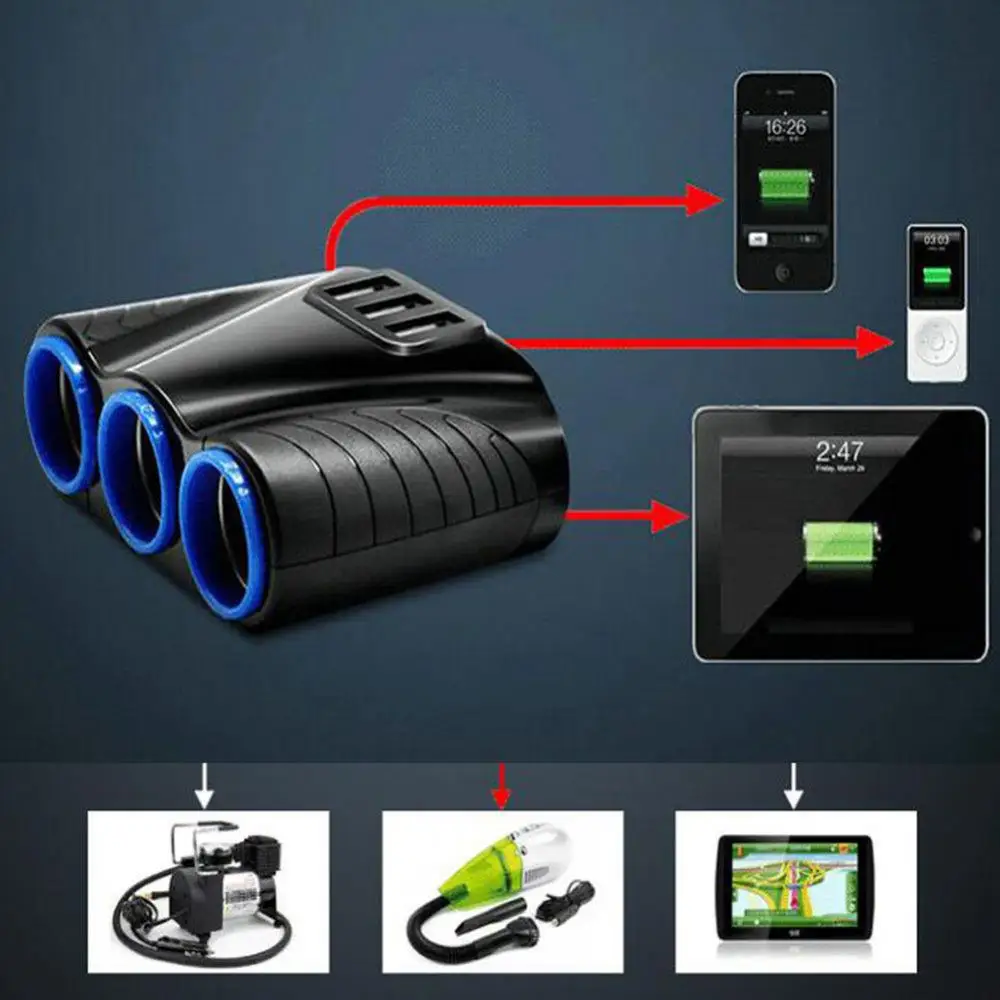 Podofo 3USB ڵ  , 12V 24V ø   , USB   ǰ,  GPS  ķ