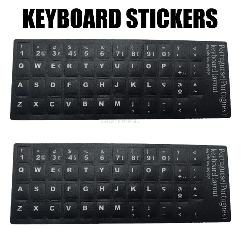 Lot De 4 Autocollants Pour Clavier Allemand - Lettres Mates Noires, En PVC - Pour Remplacer Les Touches Usées Ou Passer En AZERTY Allemand