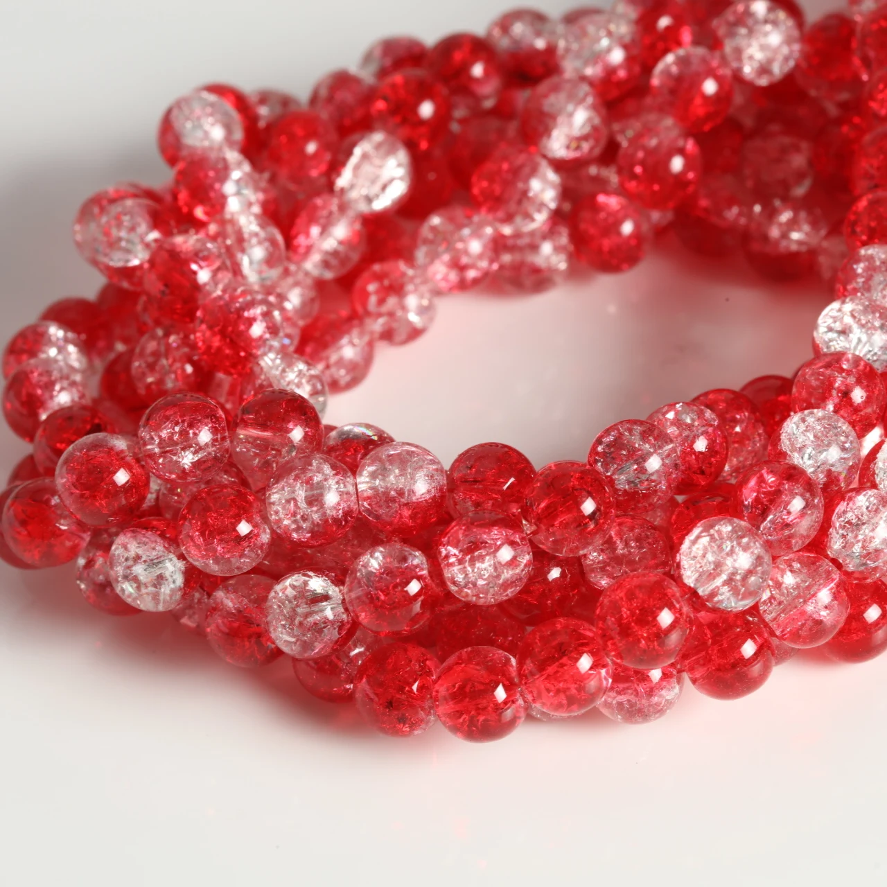 Elegant Pink Crackled Glass Beads for Handmade Jewelry Crafts