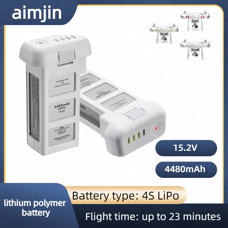 Batteria Drone 15.2V 4480Mah Per Batteria Intelligente Dji Phantom 3 Professionale/3/Standard/Advanced Lipo 4S Fino A 23 Minuti