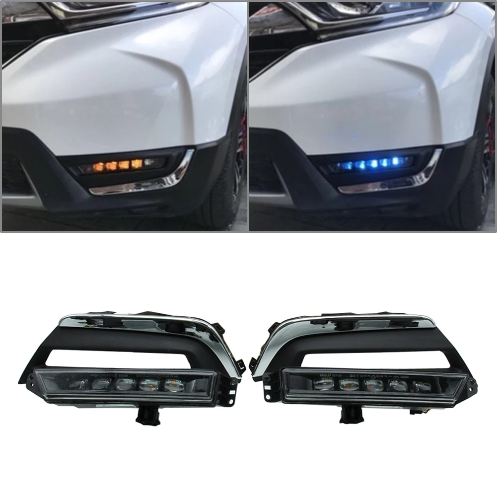 

Car Front Turn Signal Lamp Dynamic LED DRL For Honda CR-V CRV 2017 2018 2019 Daytime Running Lights Left+Right 1Pair