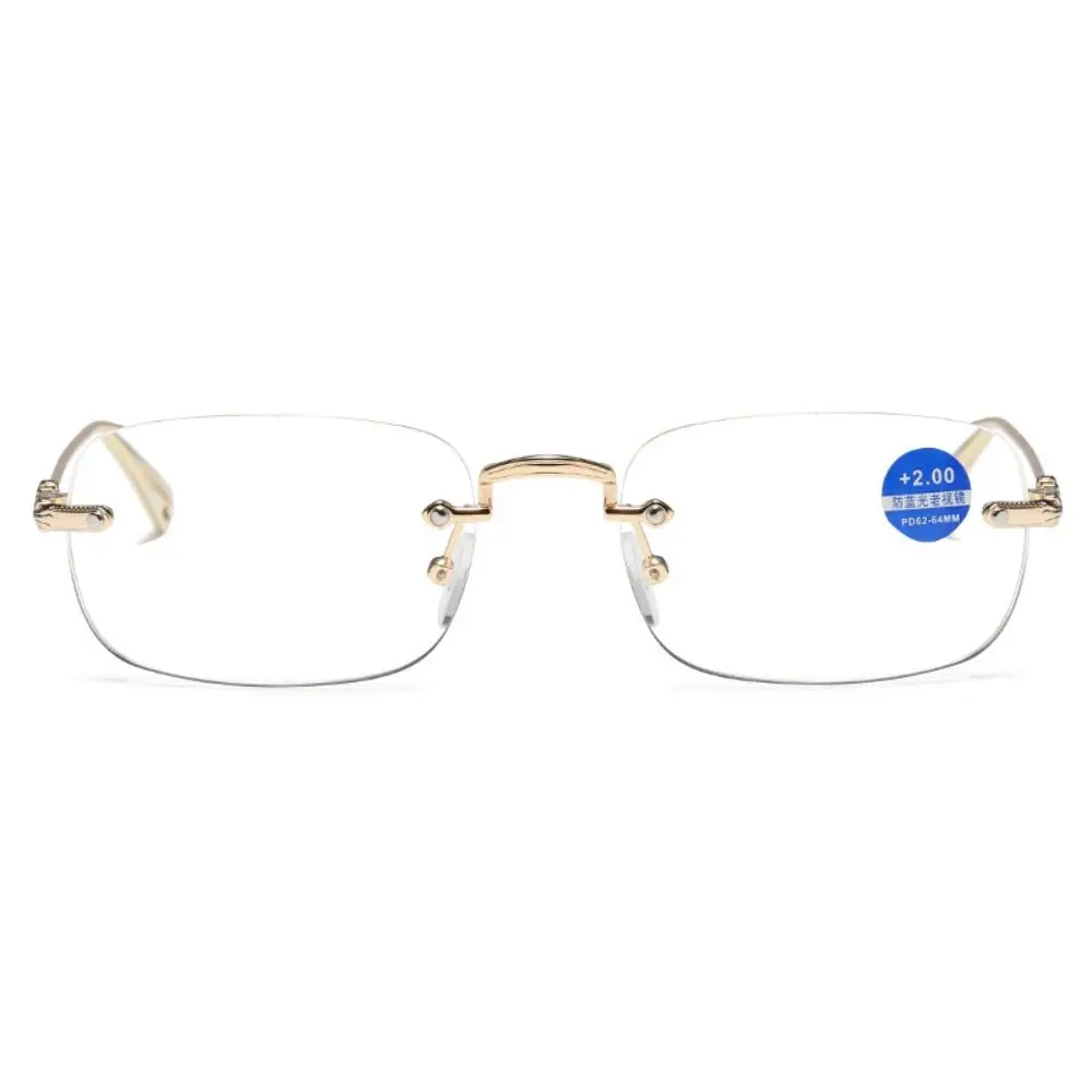 Kleine Rechteckige Rahmen Anti Blau Licht Photochrome Gläser Frauen Mental Vintage Randlose Farbe Ändern Augenschutz Brille – Detail 6