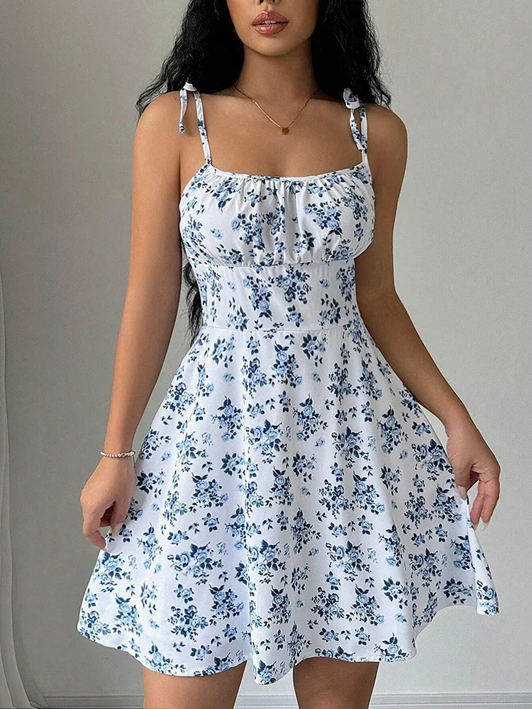 women's summer floral spaghetti strap beach short dress,womens dresses,woman clothing,woman clothes,sundress,new in dress 2025 women's summer floral spaghetti strap beach short dress,womens dresses,woman clothing,woman clothes,sundress,new in dress 2025