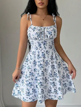 women's summer floral spaghetti strap beach short dress,womens dresses,woman clothing,woman clothes,sundress,new in dress 2025
