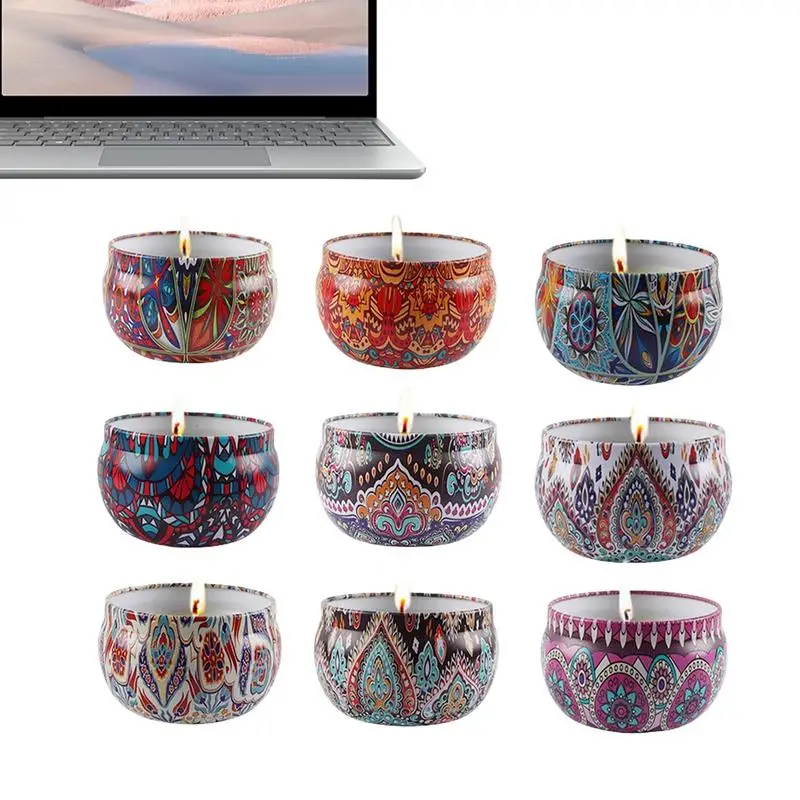 

Набор Ароматических Свечей набор из 9 ароматизированных свечей из сои для успокоения, долговечные свечи, украшения для комнаты, для купания, для медового месяца