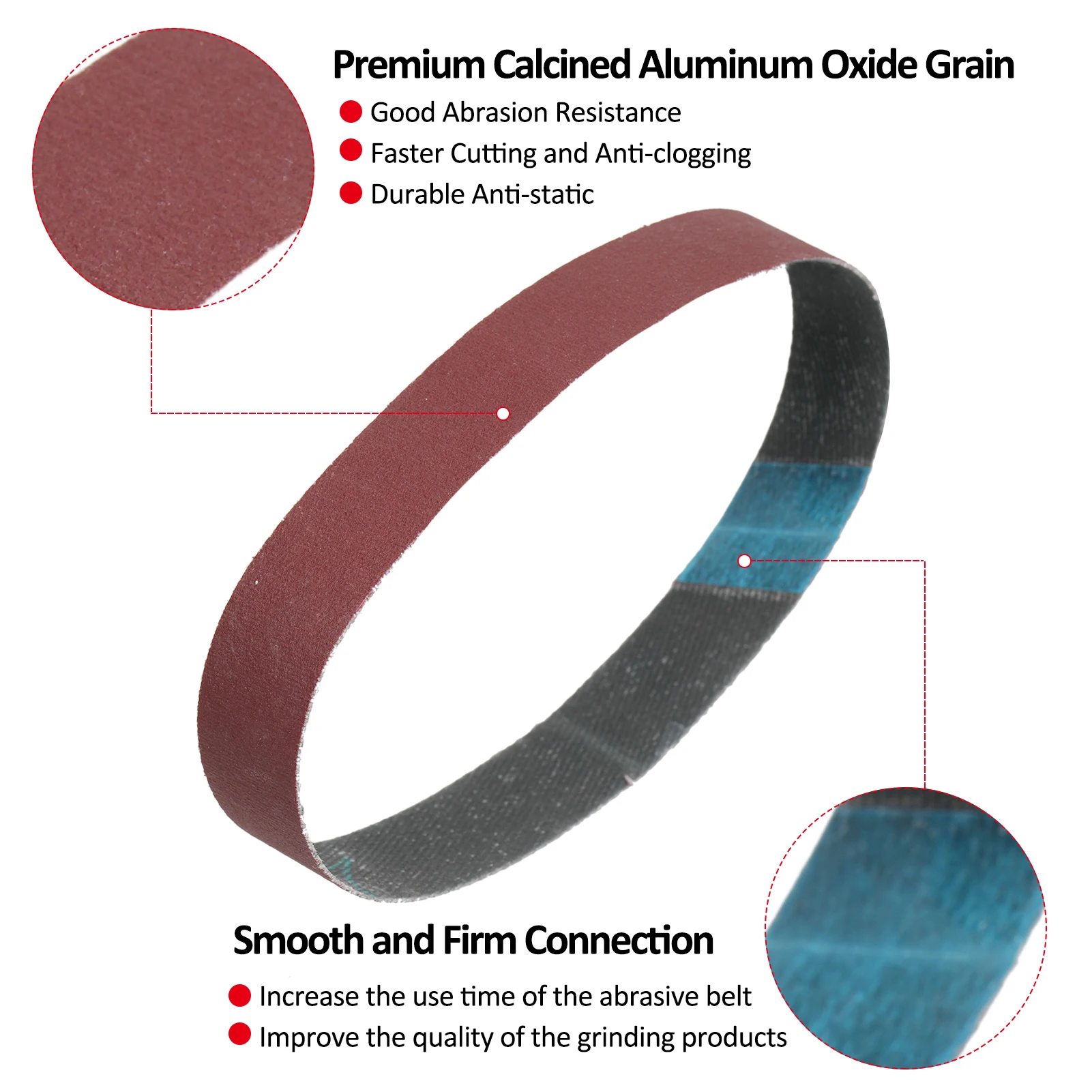 40pcsSandBelt30518mmSandingBelt12x07InchesAluminumOxide
