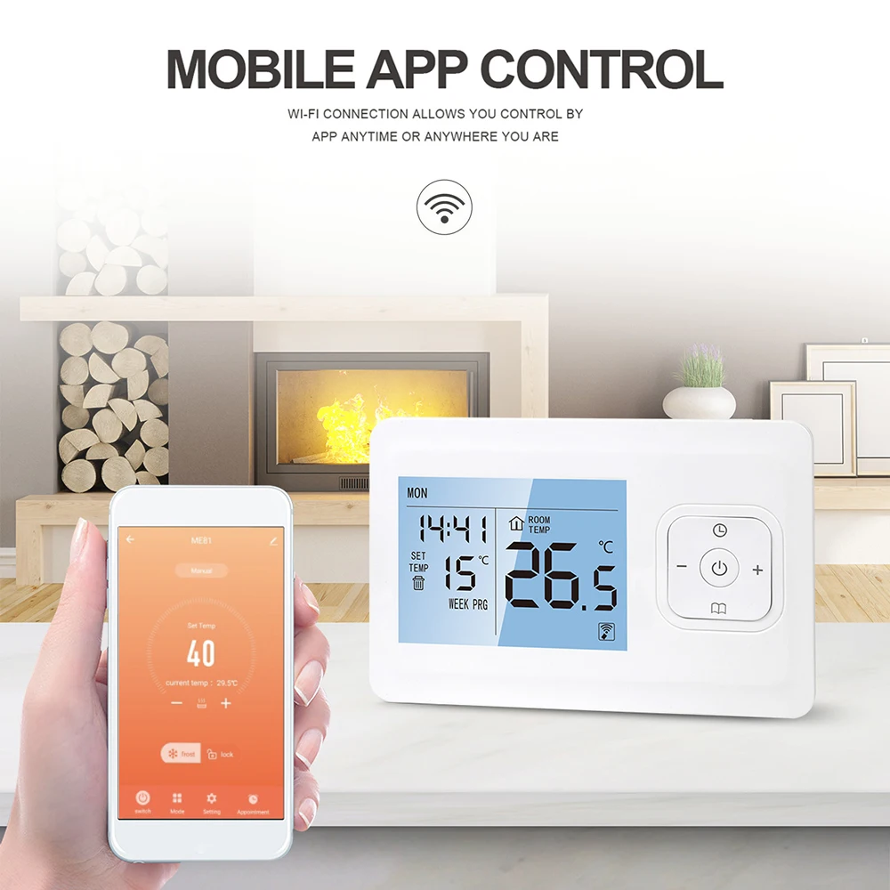 Wifi Smart Thermostat Wireless Programmable Thermostat With Rf Receiver  Tabletop App Voice Control Temperature Controller - Smart Temperature  Control System - AliExpress
