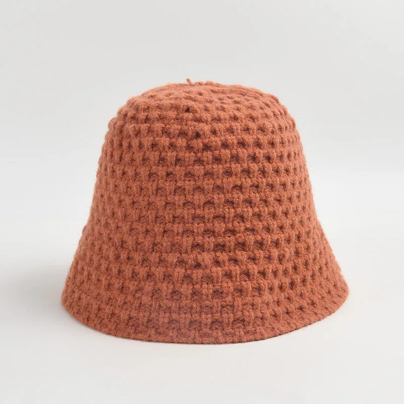 

New Winter Autumn Knitted Bucket Hat Unisex Casual Dome Fisherman Cap Fashion Casual Solid Twist Panama Hat Warm Cap