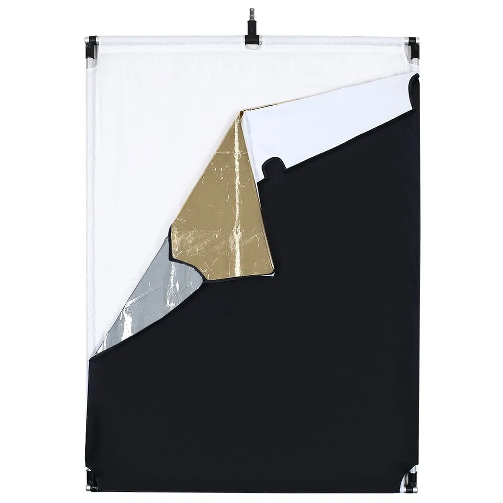Photography Reflector 60x90cm 90x120cm Sun Scrim Aluminum Alloy Frame 5in1 Black Silver Gold White Diffuser photography reflector