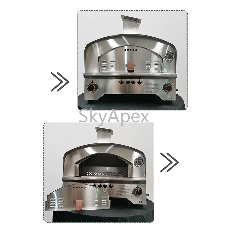 Premium Modern Luxurious Outdoor Professional Small I ndoor Portable Stainless Steel Garden Pizza Making Gas Oven Fast Heating