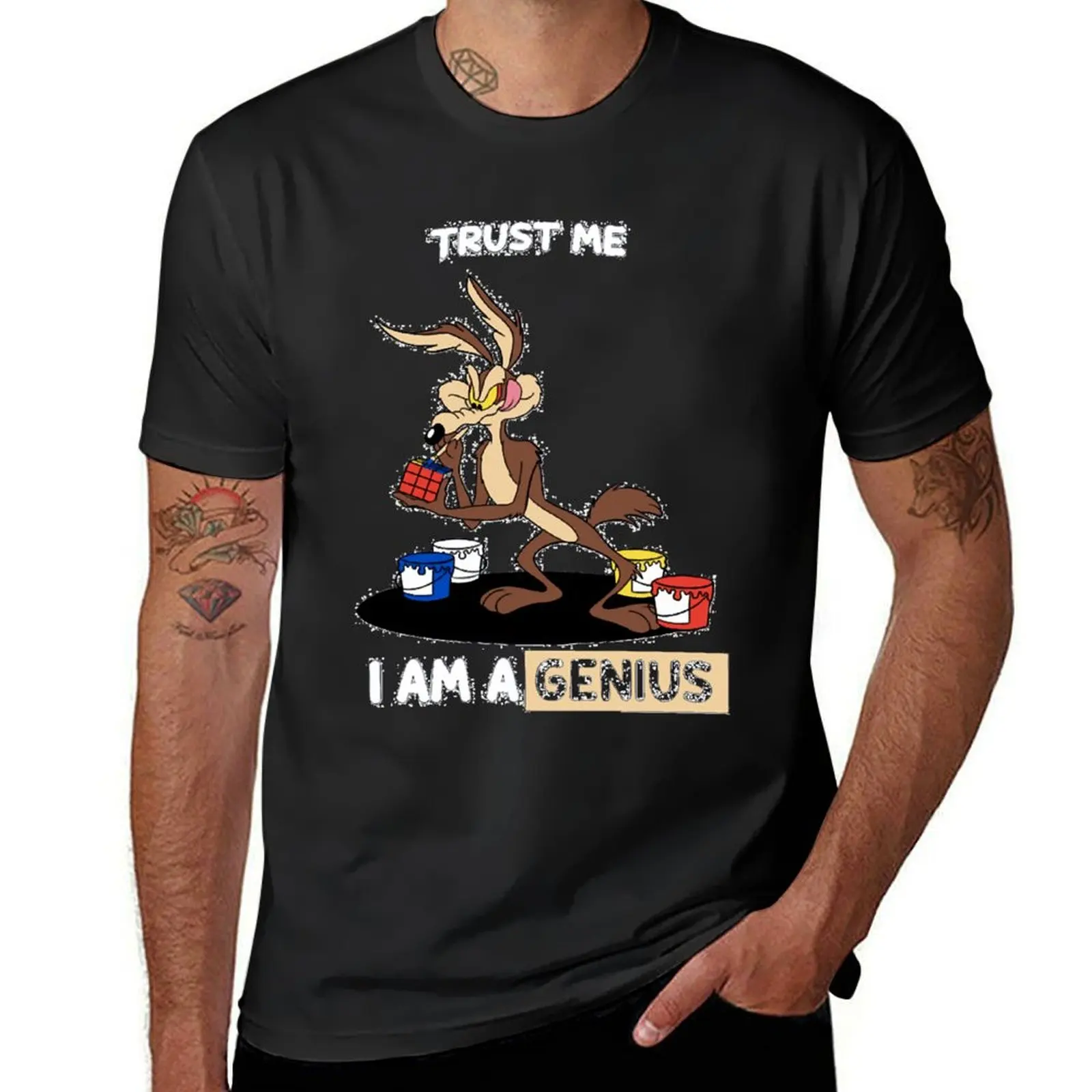 Trust me i am a genius T-Shirt Aesthetic clothing tops boys animal print t shirts for men cotton