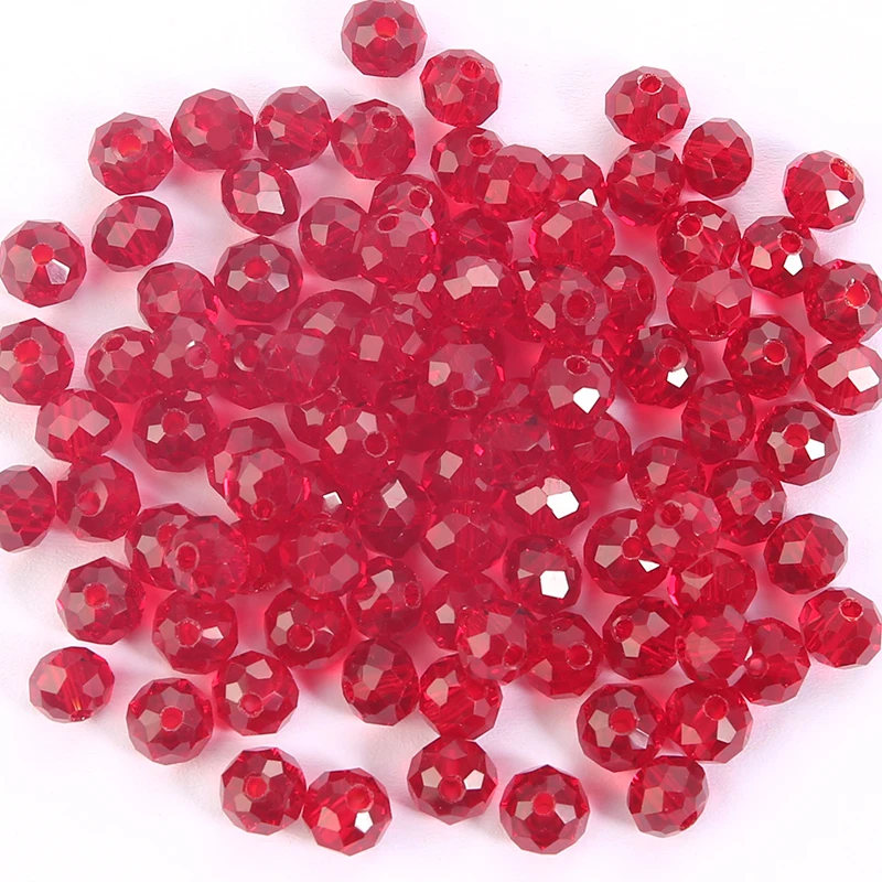 Sparkling Faceted Glass Rondelle Beads for Jewelry Crafting and DIY Accessories
