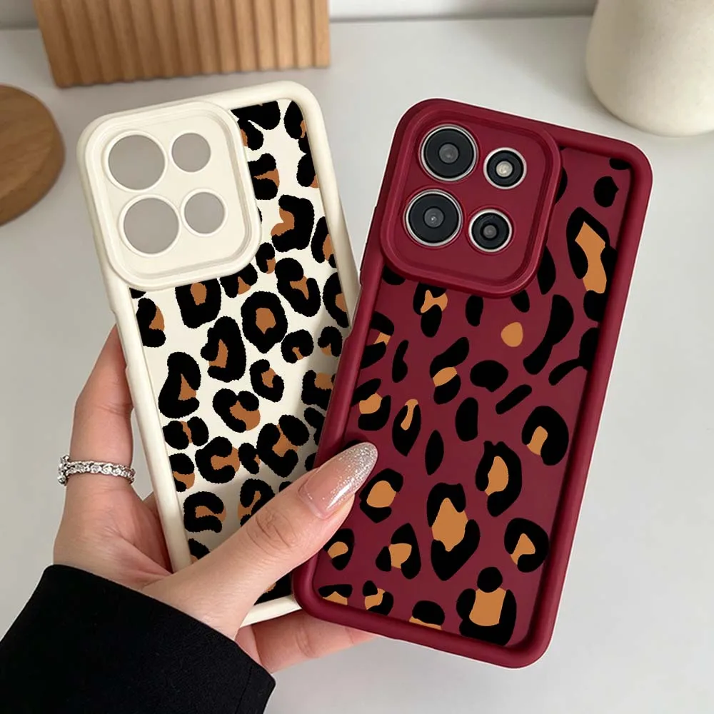 Luxury Leopard Print Cover - Stylish and Durable Phone Case with Fusion Eye Ladder Design