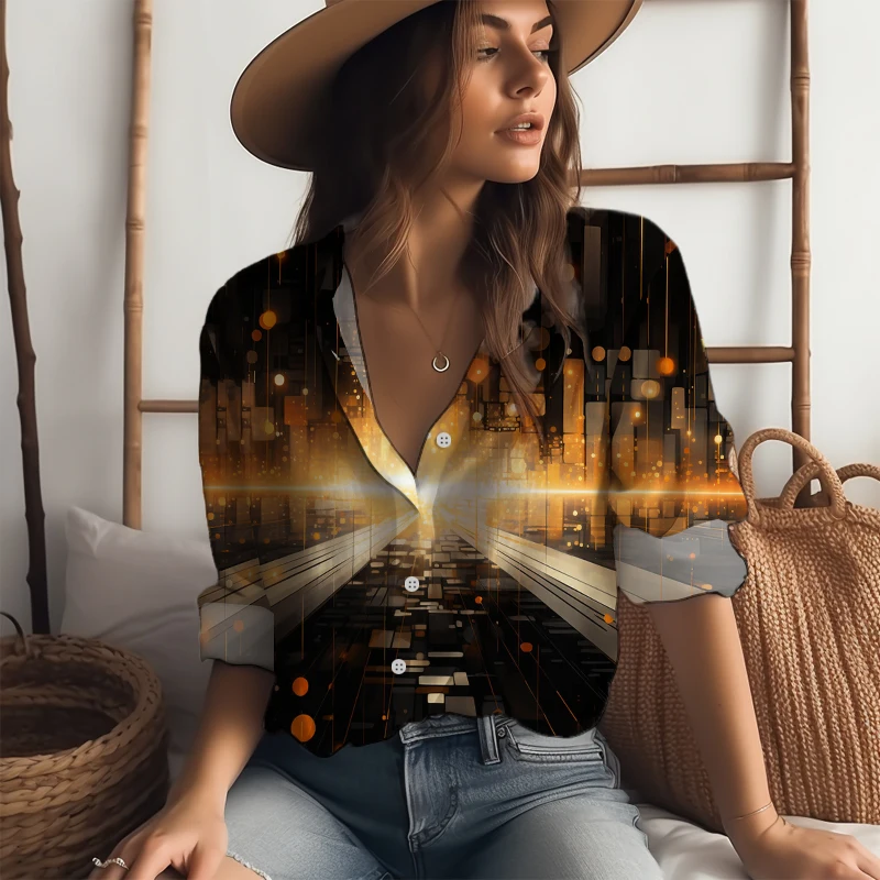 

Personally Cool 3D Printing Shirt Outdoor Casual Long -sleeved Shirt Autumn New High -quality Shirt Single Breasted Lapel Shirt